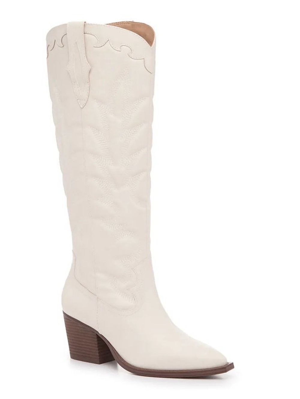 Crown Vintage Cream Western Knee-High Boot